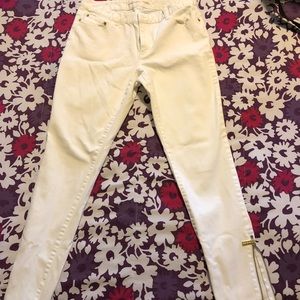 MK Gold Zipper Skinny Jeans